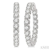 10.00 ctw Inside-Out Round Cut Diamond Hoop Earrings in 14K White Gold